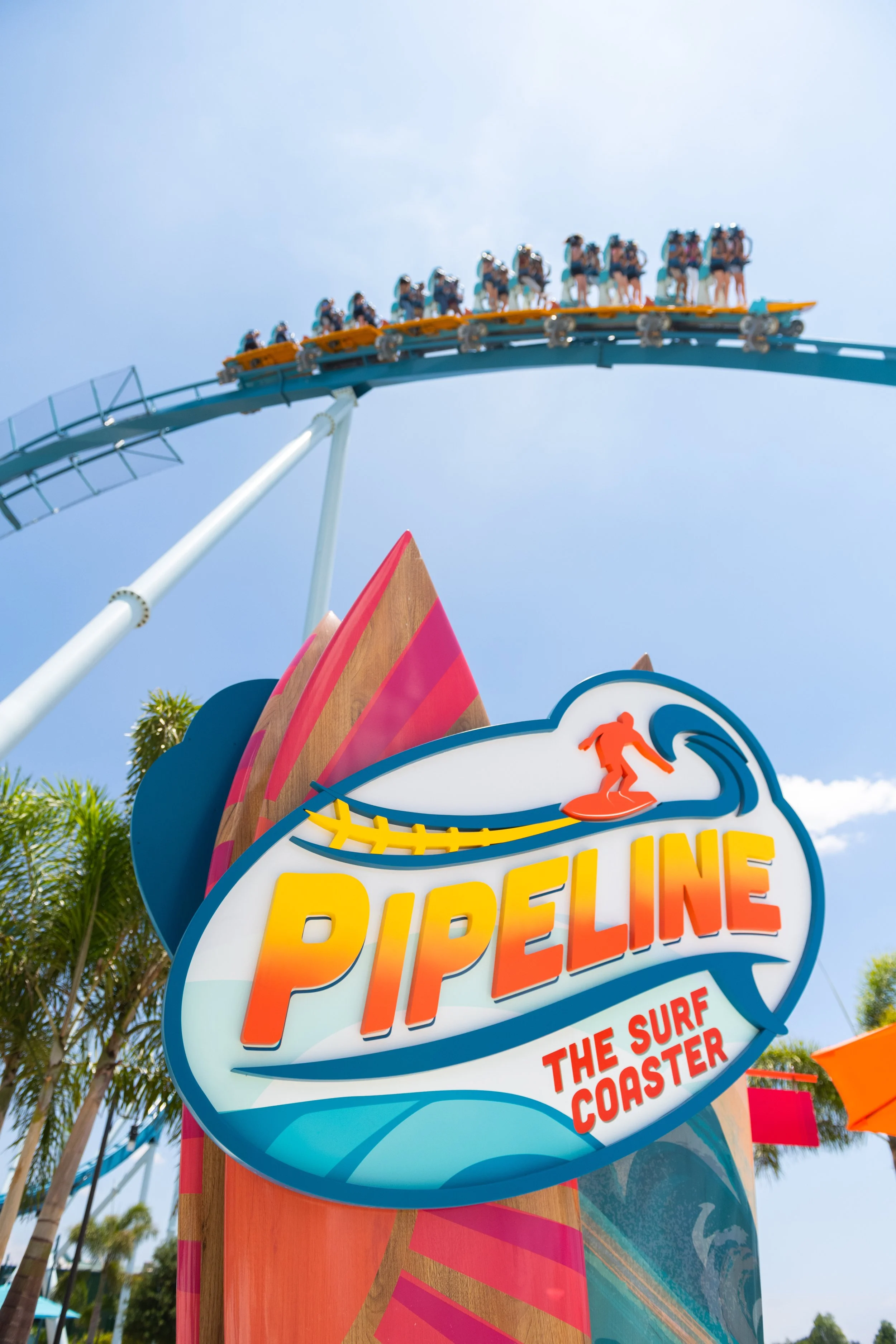 SeaWorld Orlando Pipeline roller coaster opening previews surfing theme  parks annual passes