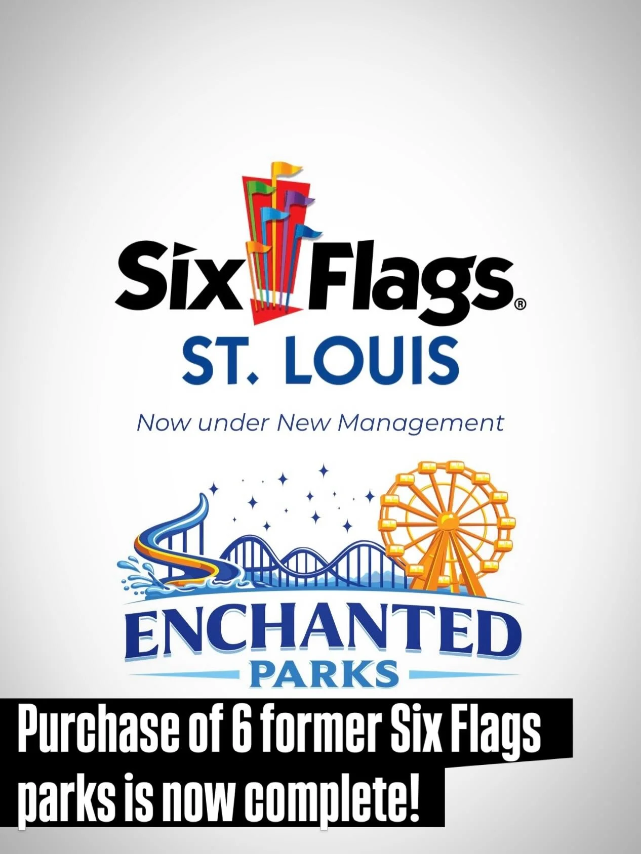 🚨 SIX PARKS OFFICIALLY NO LONGER PART OF SIX FLAGS🚨 Today we learned that the sale of six former Six Flags has gone through and now part of the newly formed Enchanted parks brand! We now see all new season passes which both give access to all 8 par