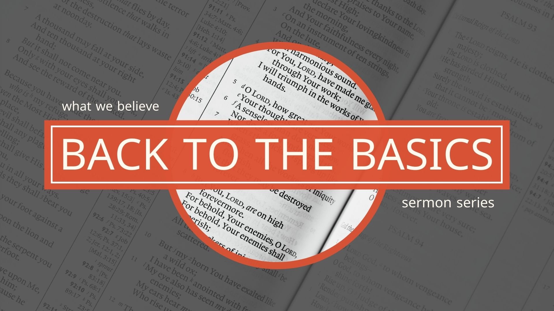 Sermon Series: September 10, 2023 - October 8, 2023