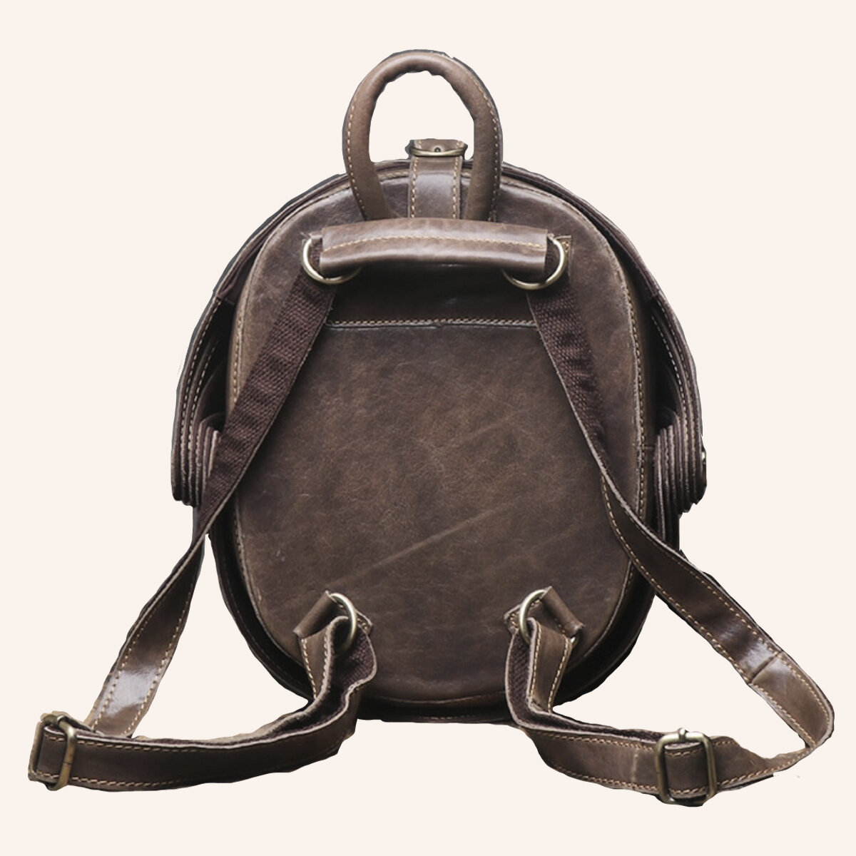 Pangolin Armadillo Leather Backpack Handbag Travel Casual Bag Unisex Black Large 