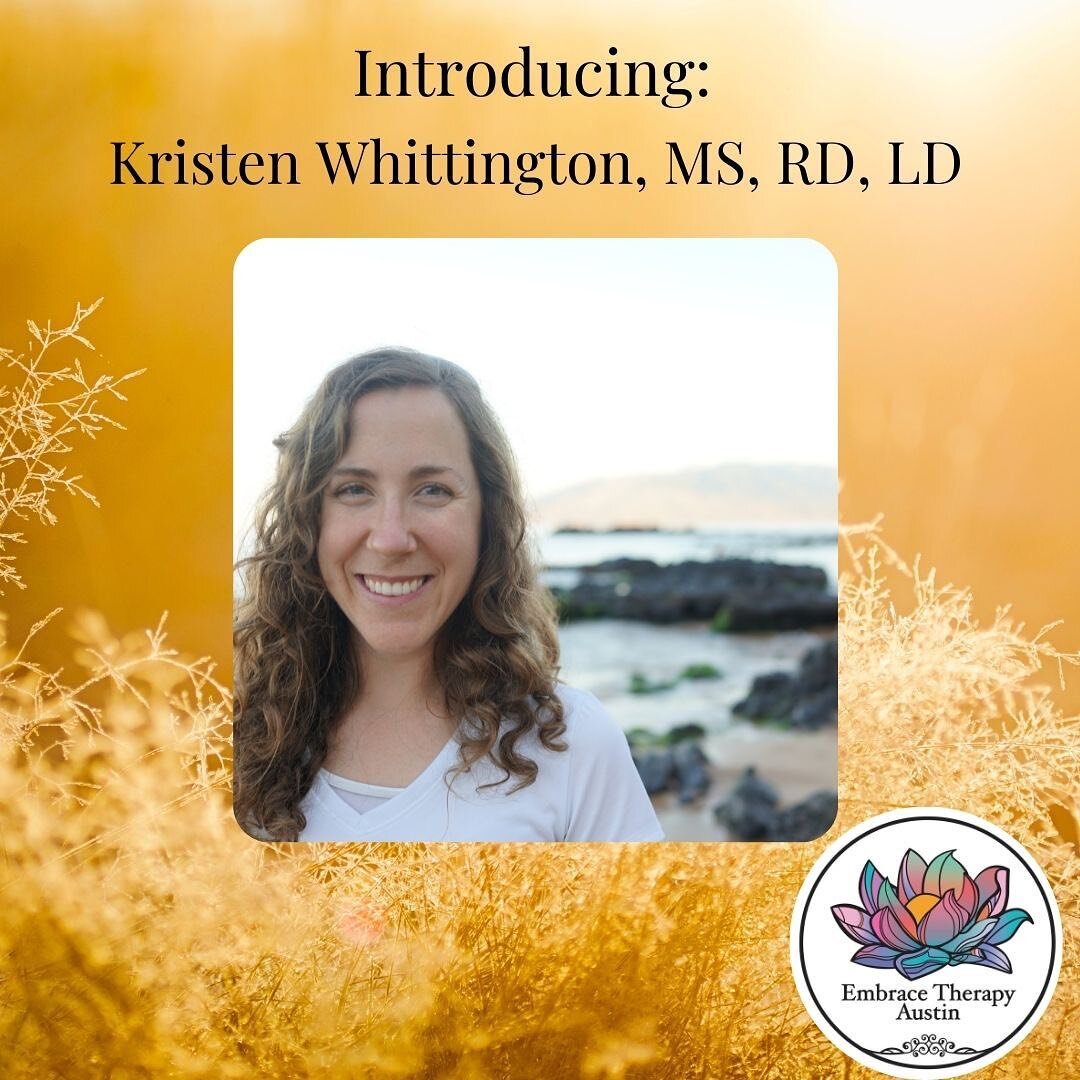 Another fabulous human is jumping onto the Embrace Therapy team! Kristen is now accepting clients at Embrace Therapy Austin! Kristen is a fat-positive, Health At Every Size dietician that utilizes Intuitive Eating in her approach with clients to help