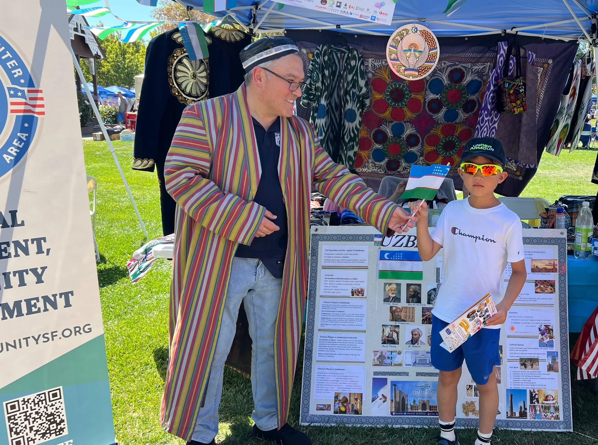 UCCSFBA Brings Uzbek Culture to Kids’N Fun Festival 2025 The Uzbek Community Center of San Francisco Bay Area (UCCSFBA) proudly participated in the annual Kids’N Fun Festival at Cupertino Memorial Park on August 23rd, 2025, joining one o