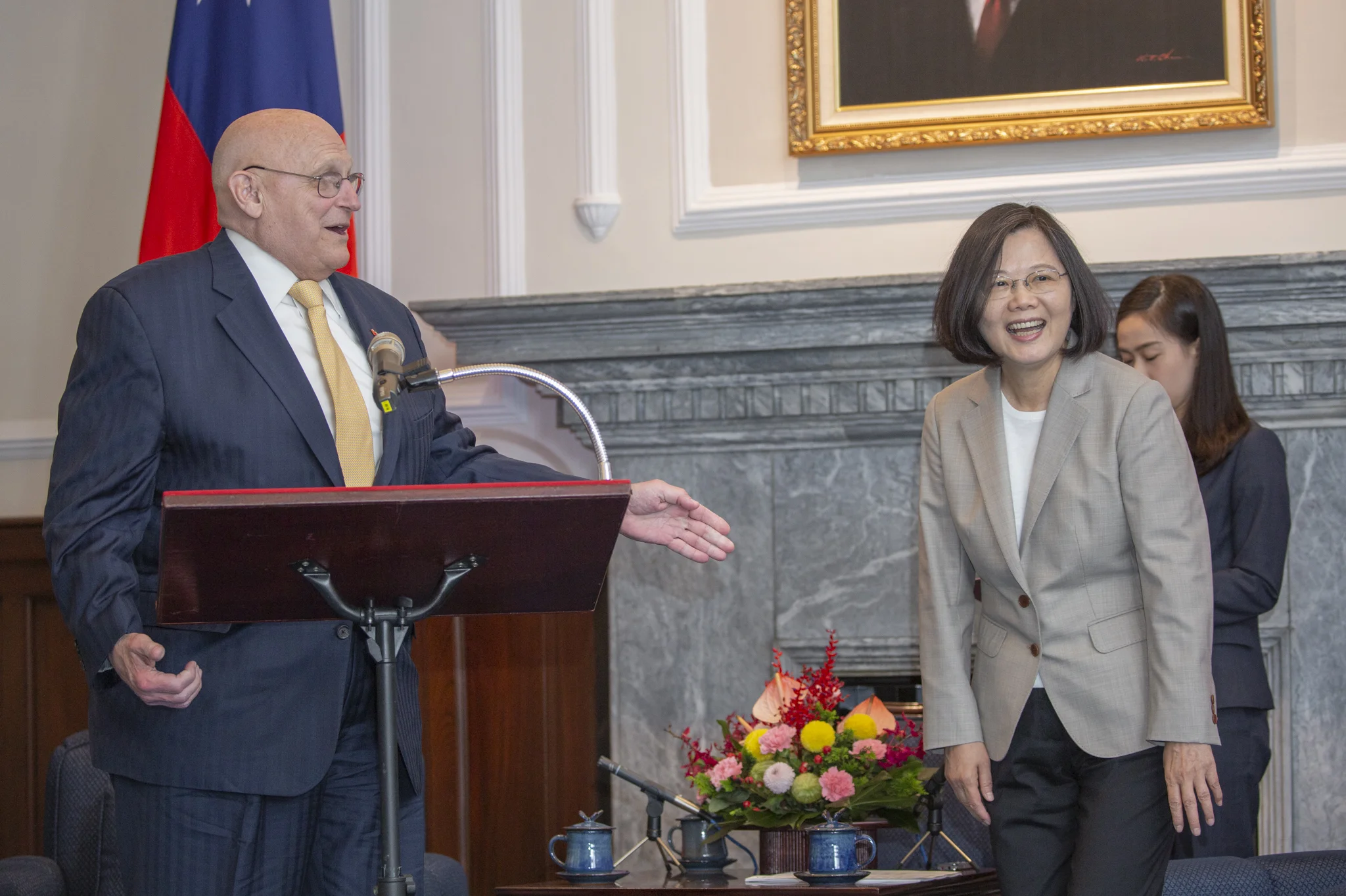 蔡英文接見阿米塔吉。圖片來源:Taiwan Presidential Office/Flickr