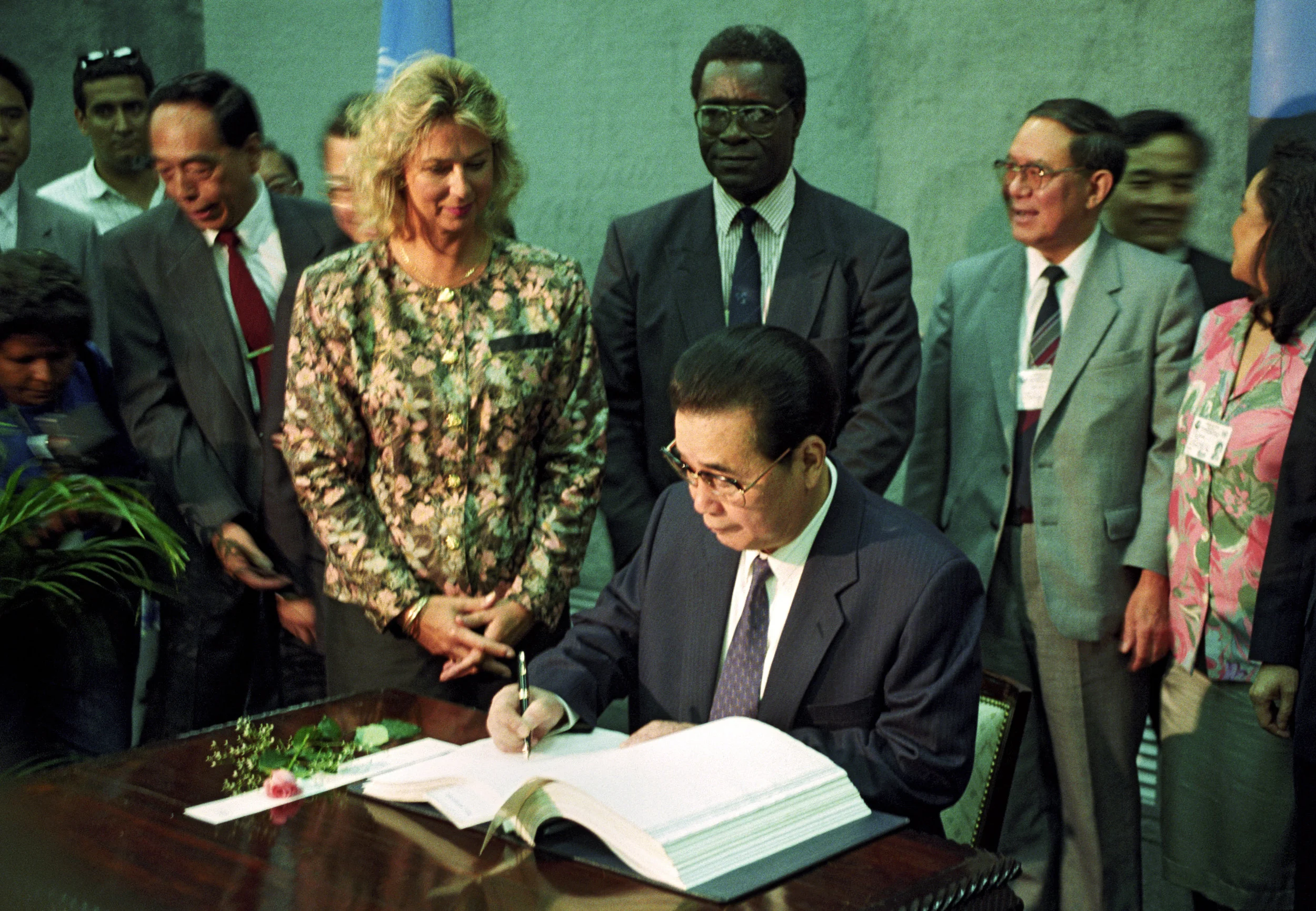 前中國國務院總理李鵬22日逝世,享年90歲。攝:Joe B Sills III/UN Photo