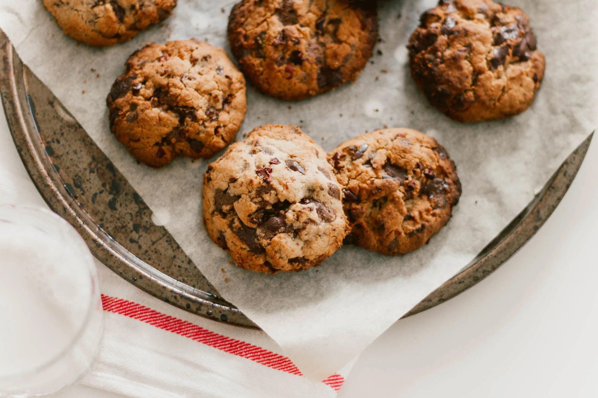choc chip tahini cookies. 