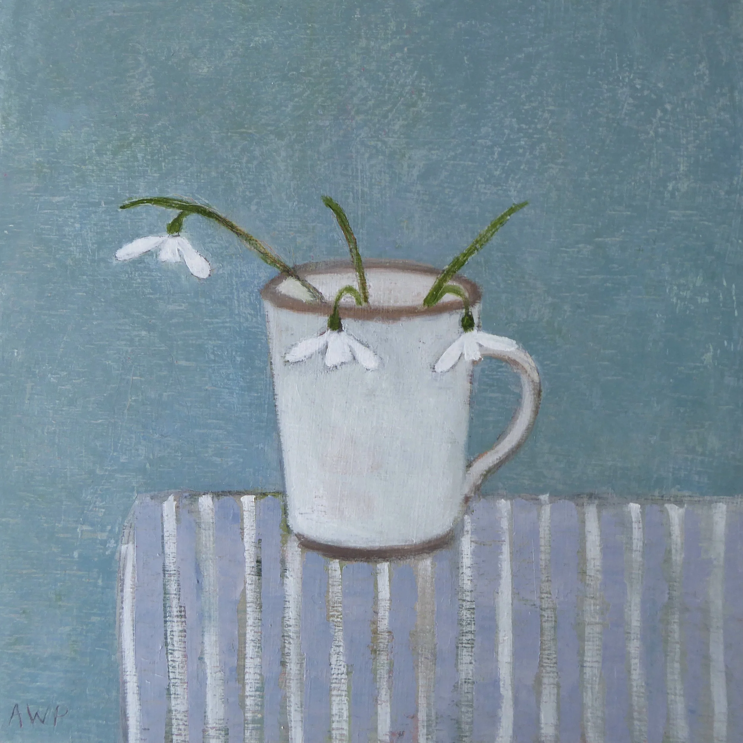SnowdropsOnLilacStripes.JPG