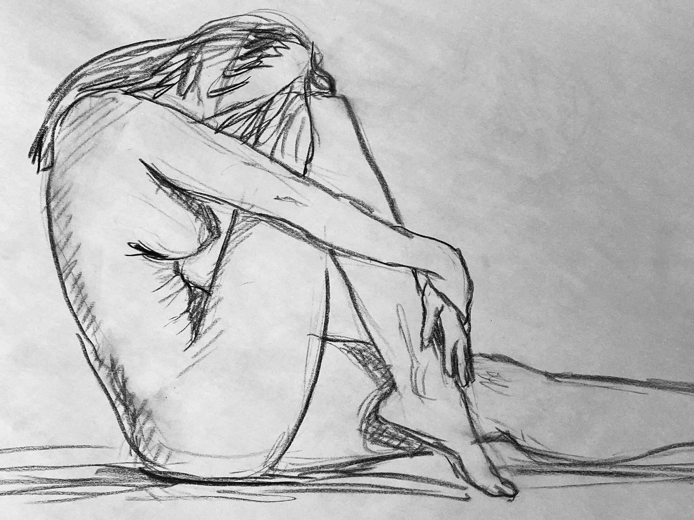 Speed Drawing Figure Study 02 - Charcoal on Newsprint