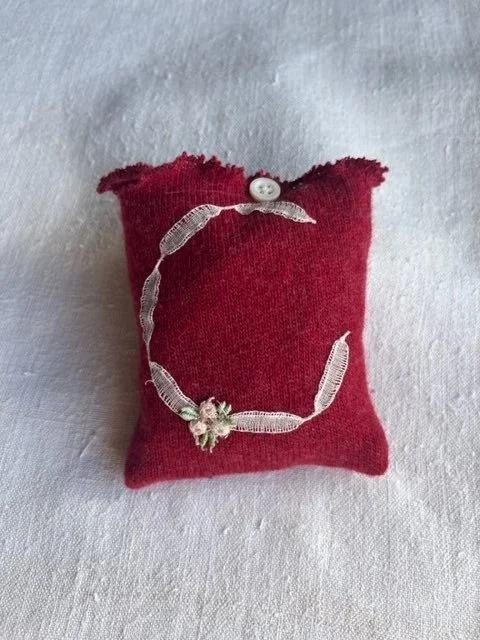 Small Cashmere Lavender Bag  Initial "C"
