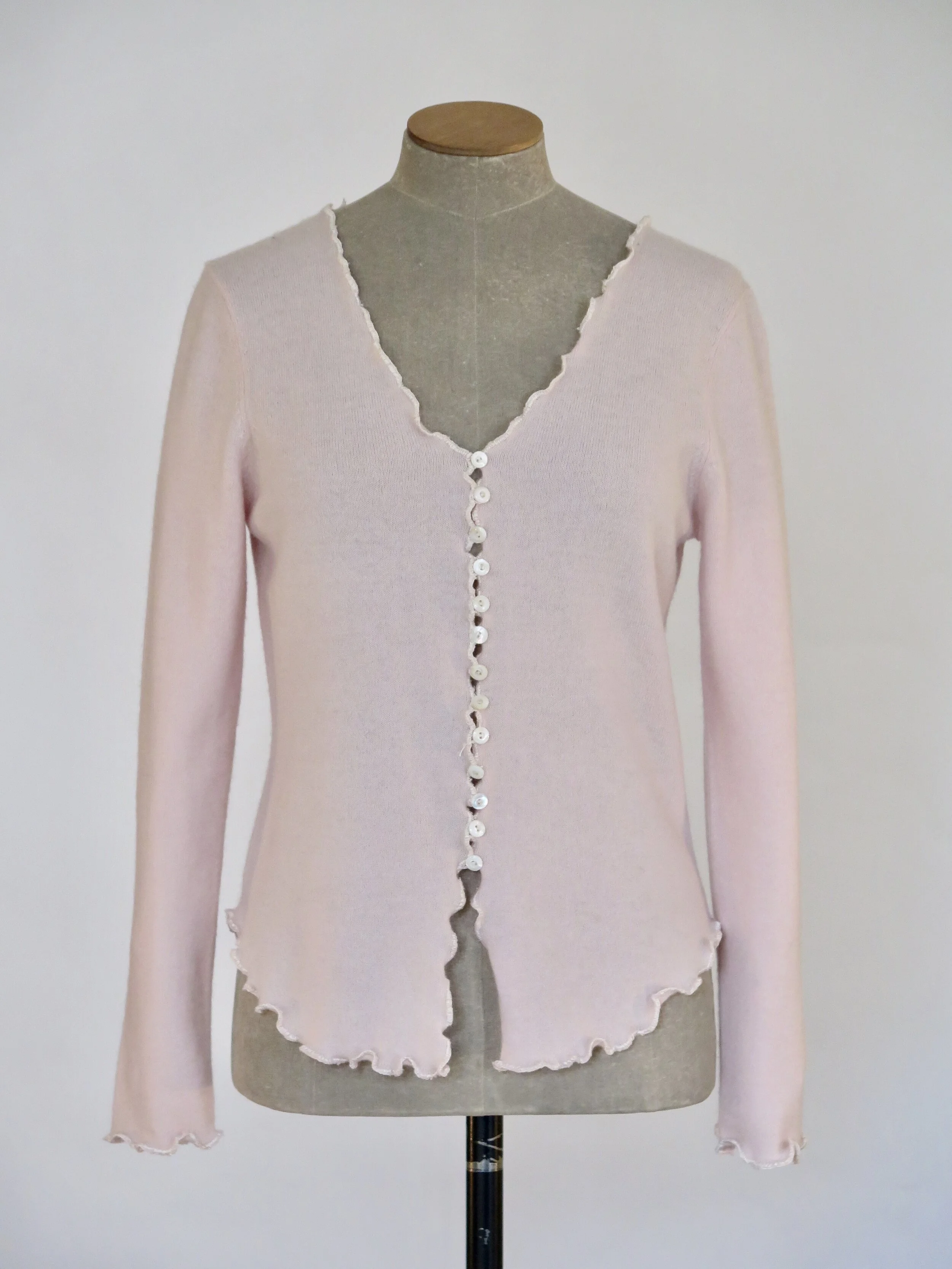 Pale Pink Cashmere Cardigan. 3525