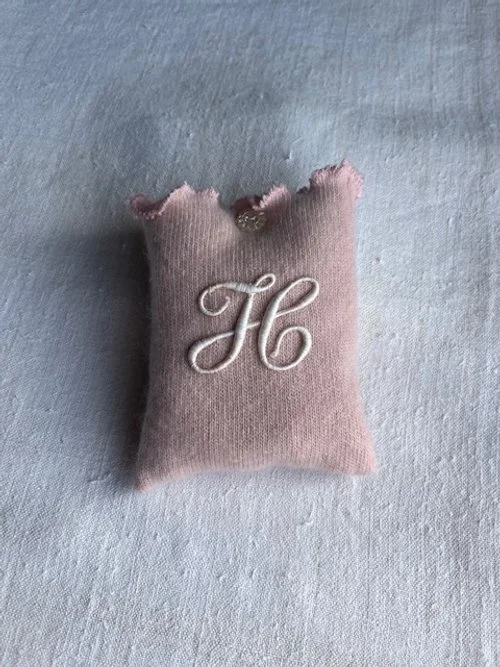 Small Cashmere Lavender Bag with Initial 'H'