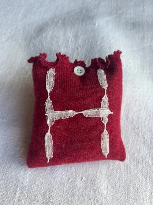 Small Cashmere Lavender Bag. initial "H"