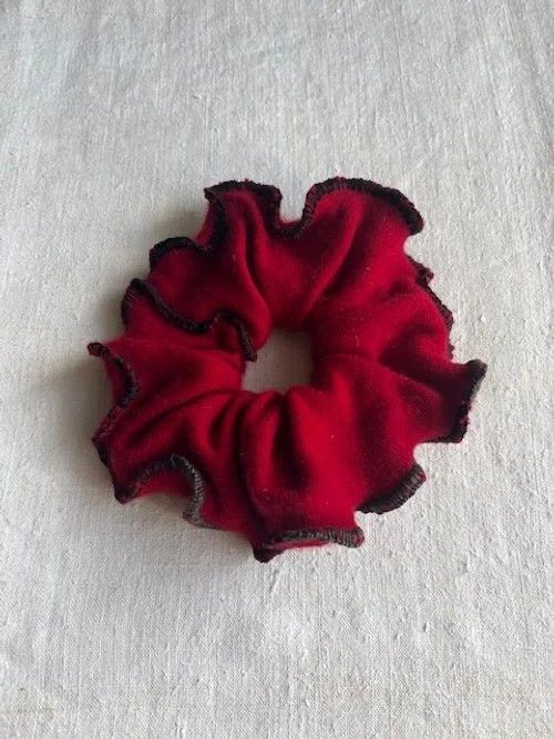 Large Red Cashmere Scrunchies