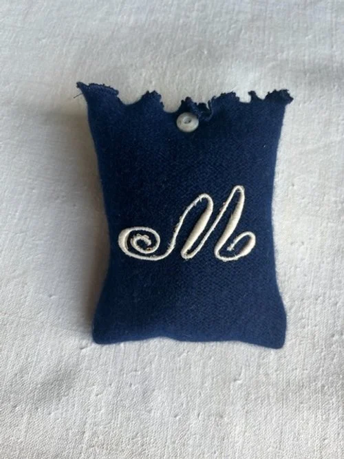 Medium Cashmere Lavender Bag with Initial 'M'