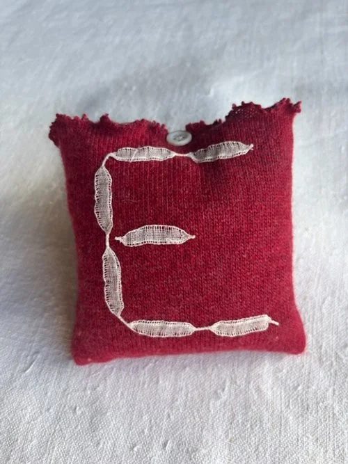 Small  Cashmere Lavender Bag Initial "E"