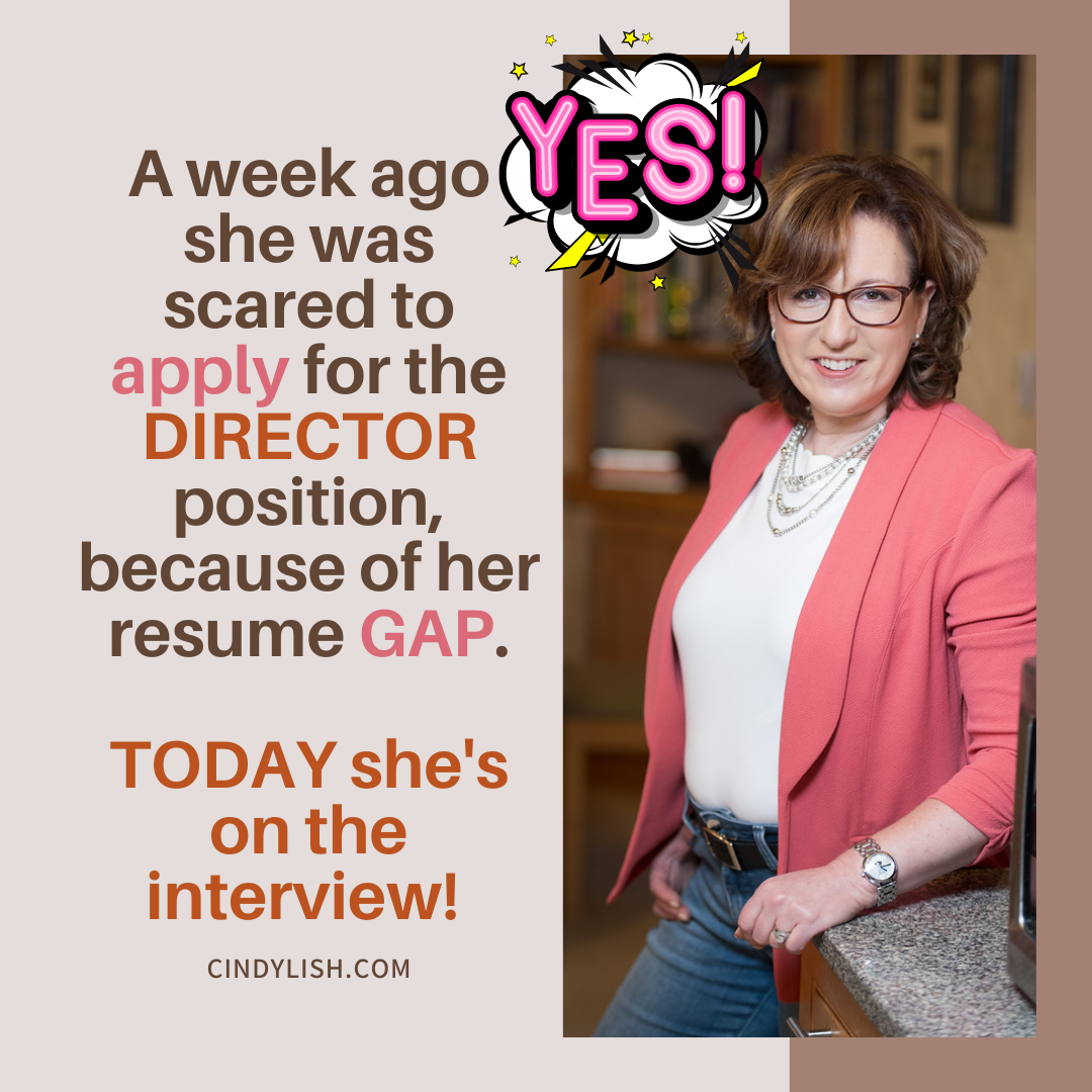 A week ago she was scared to apply. Today she is on the interview. 