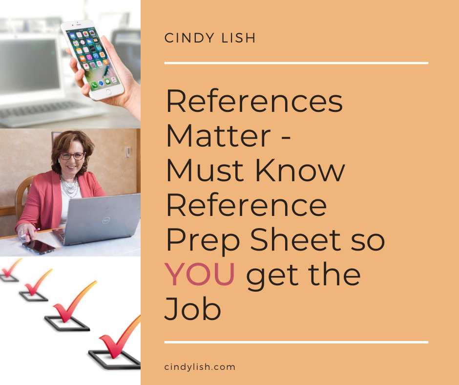 References Matter- Must Know Reference Prep Sheet so YOU get the JOB!