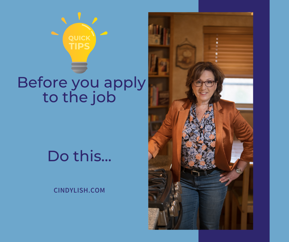 Before you apply to the job... do this...