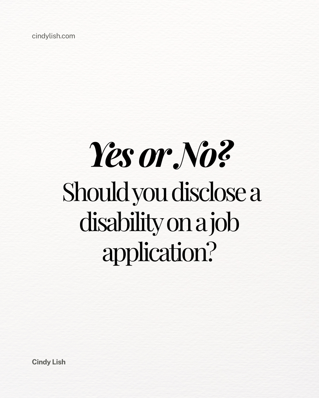 Should You Disclose a Disability??