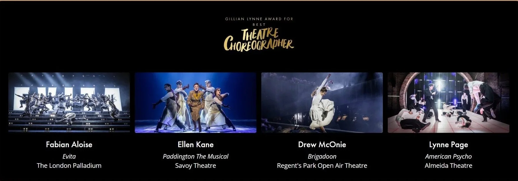 Gillian Lynne Olivier Award for Best Theatre Choreographer - Nominations 2026