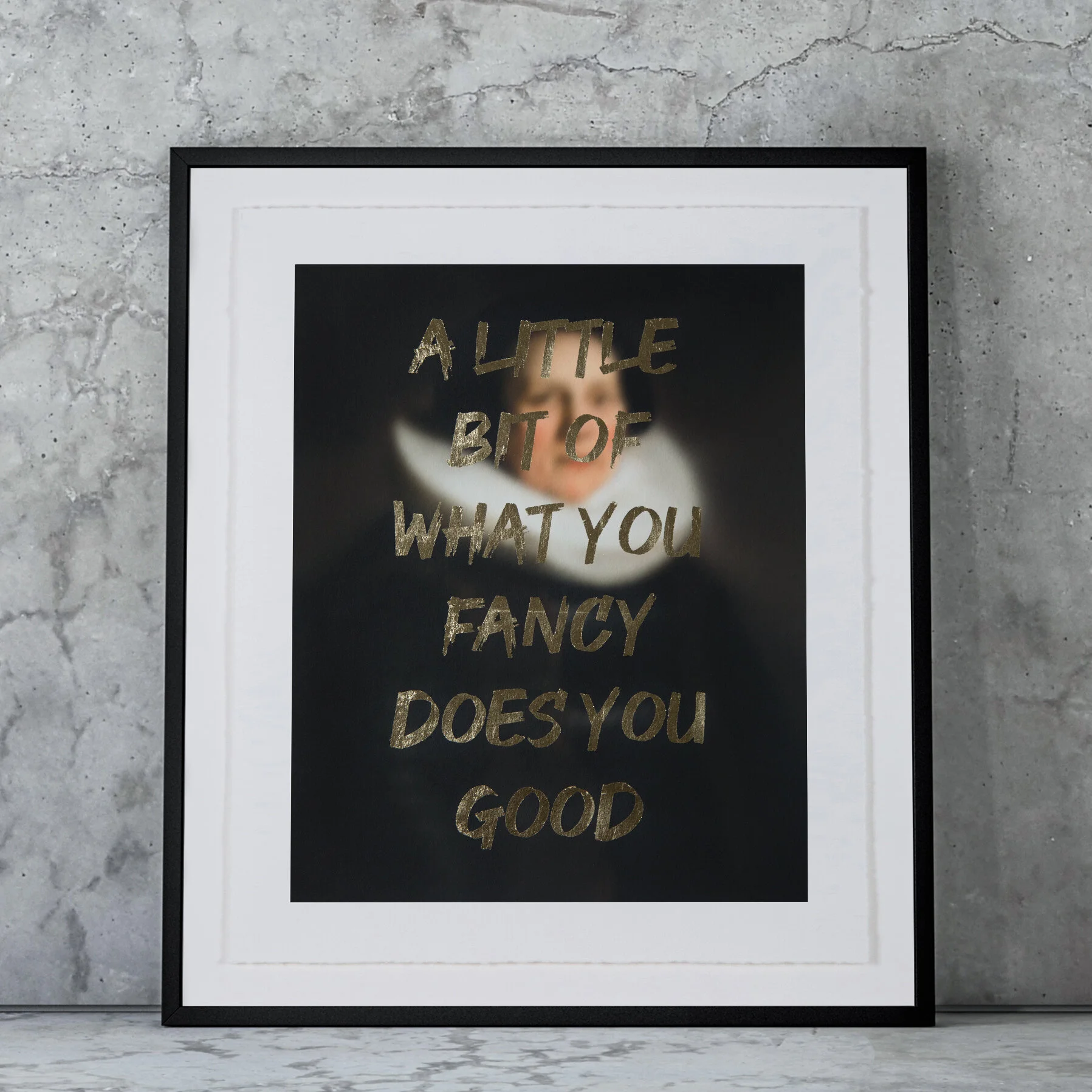 A LITTLE BIT OF WHAT YOU FANCY DOES YOU GOOD - GOLD - FRAMED.jpg