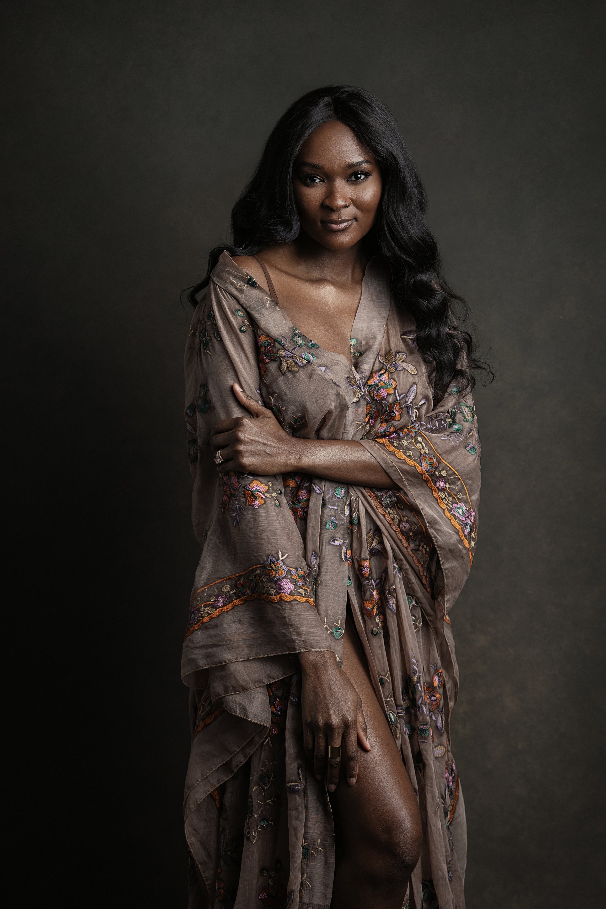 Portrait of woman in elegant dress, Photography Miami Pilar Andujar photoshoot.