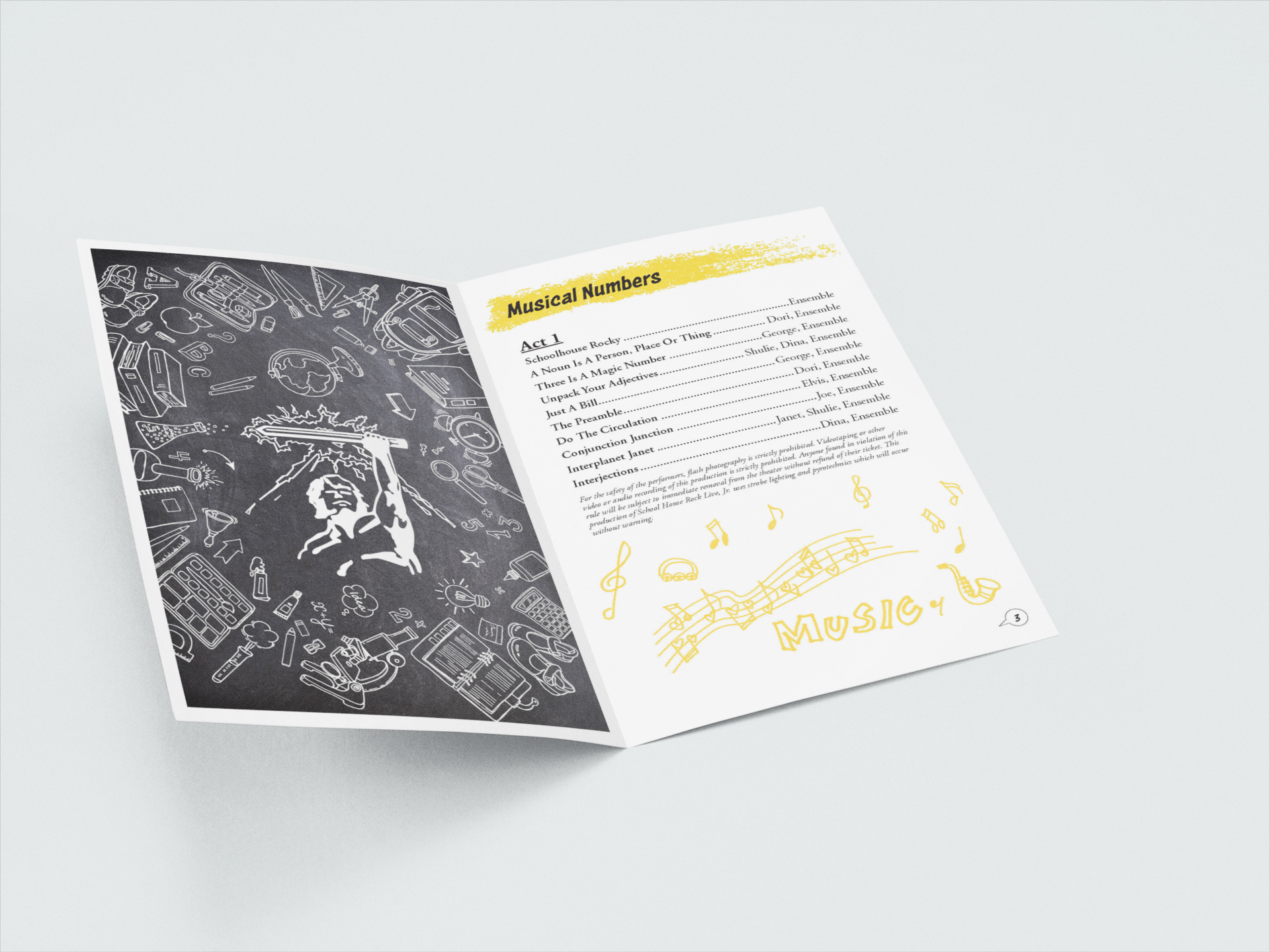  The St. John’s Jesuit Academy summer musical booklet for School House Rock Jr. Live! 