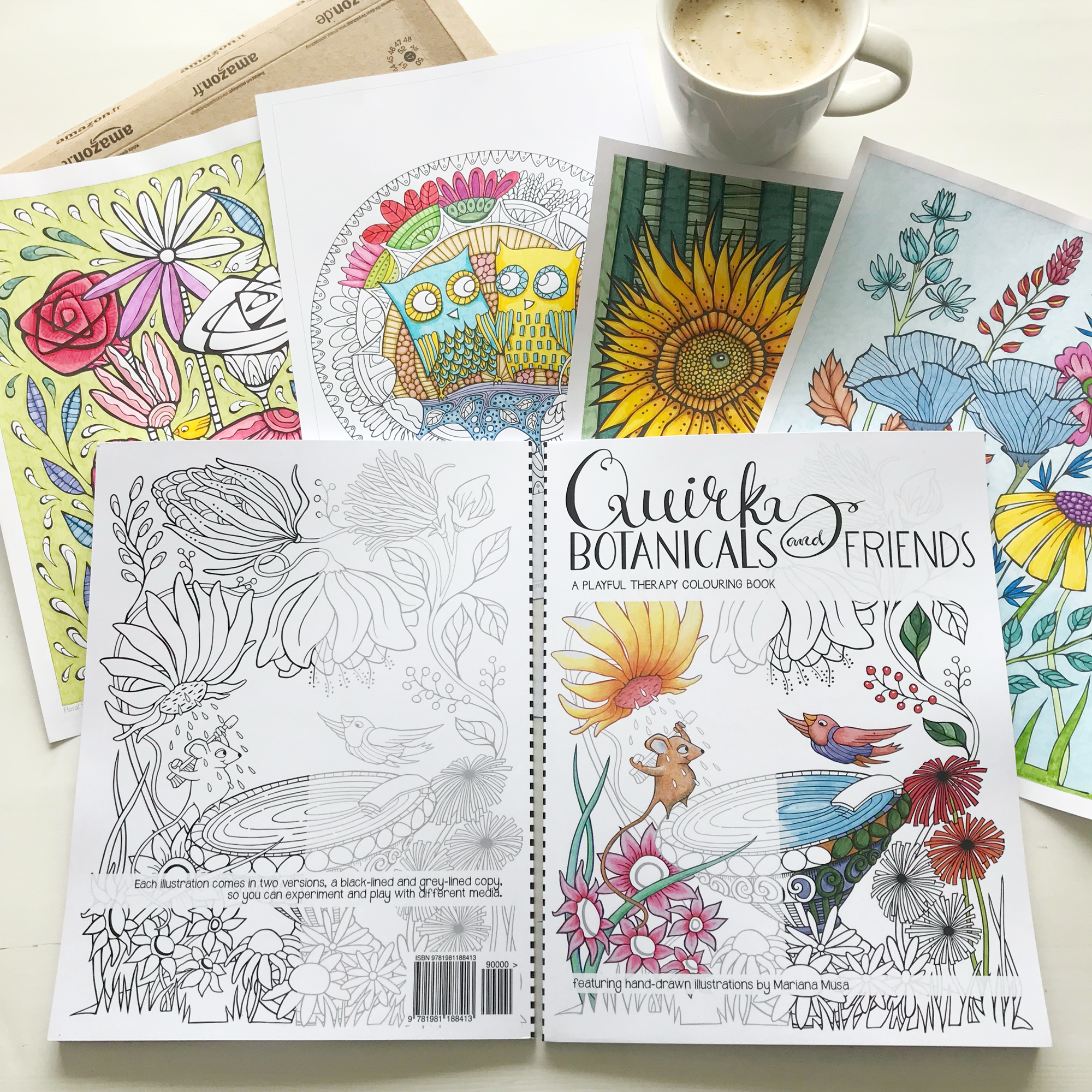 Quirky Botanicals Colouring Book available from Amazon USA and Amazon UK and Barnes & Noble