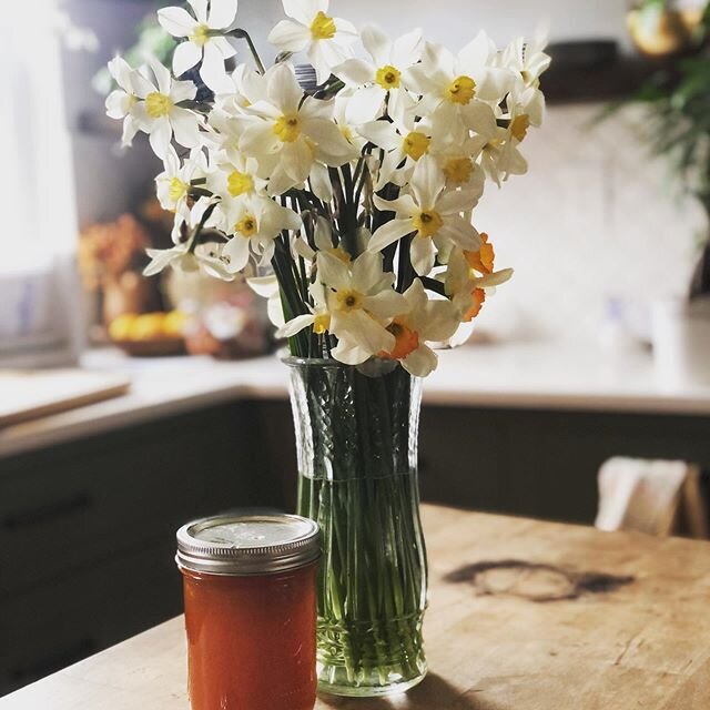 Daffodiles and honey, spring is here