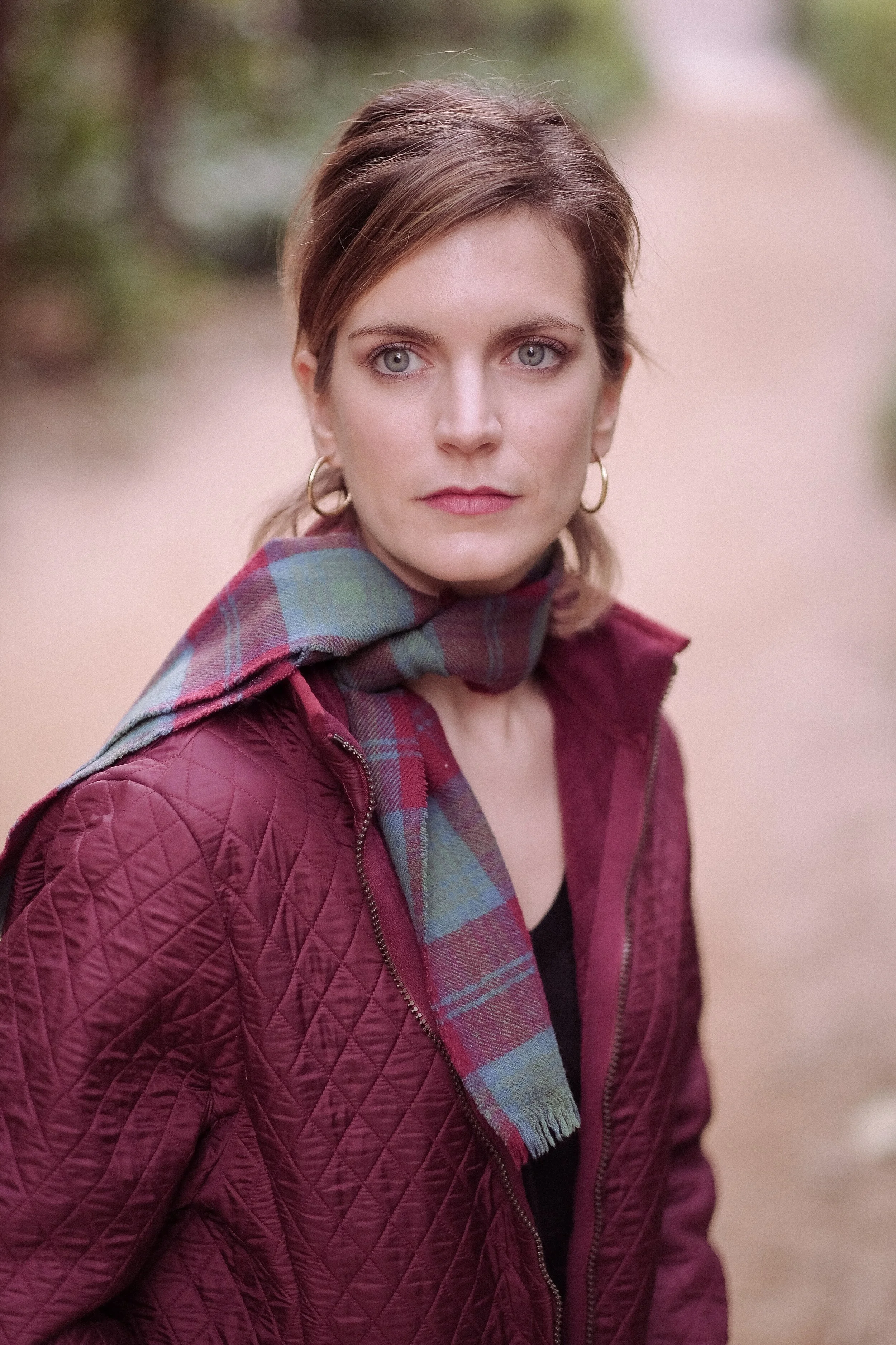 90's quilted Barbour parka in maroon, Size 40