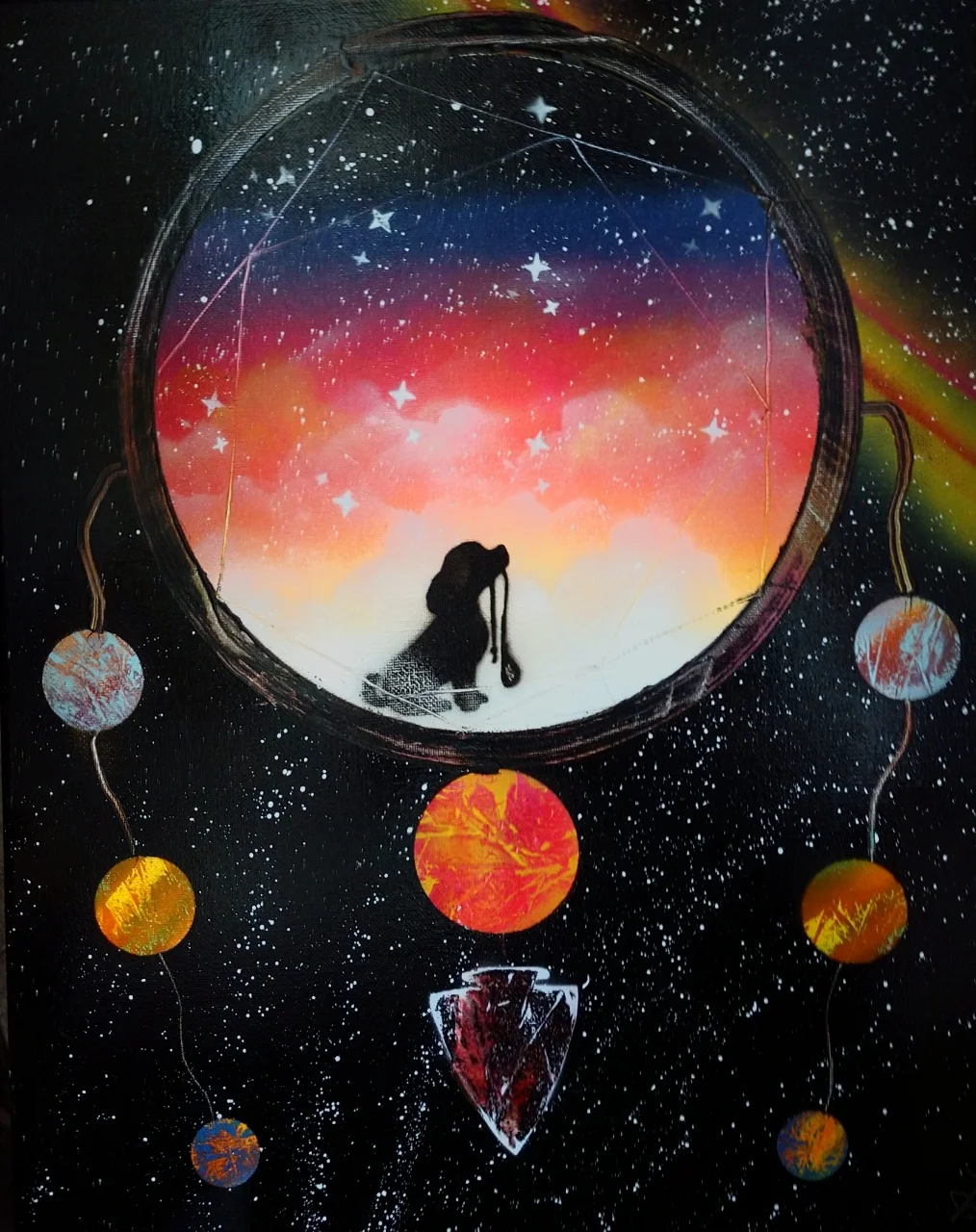 16x20 Awaiting, Original Spray Art Painting