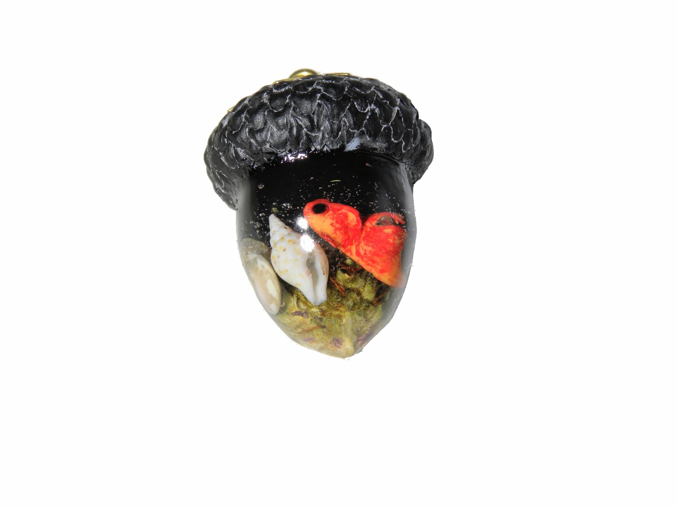 Under the sea " Best Bud "  marijuana fish acorn resin pendant