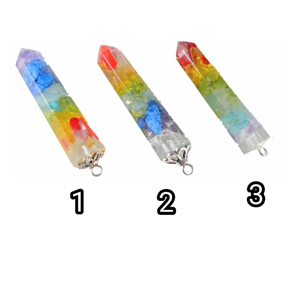 Stone Chakra crystal resin pendant