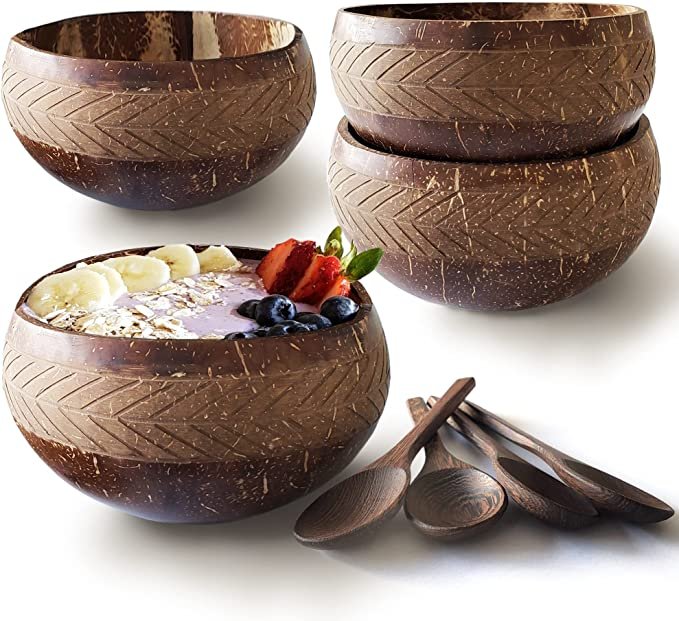 Coconut Bowls with Spoons