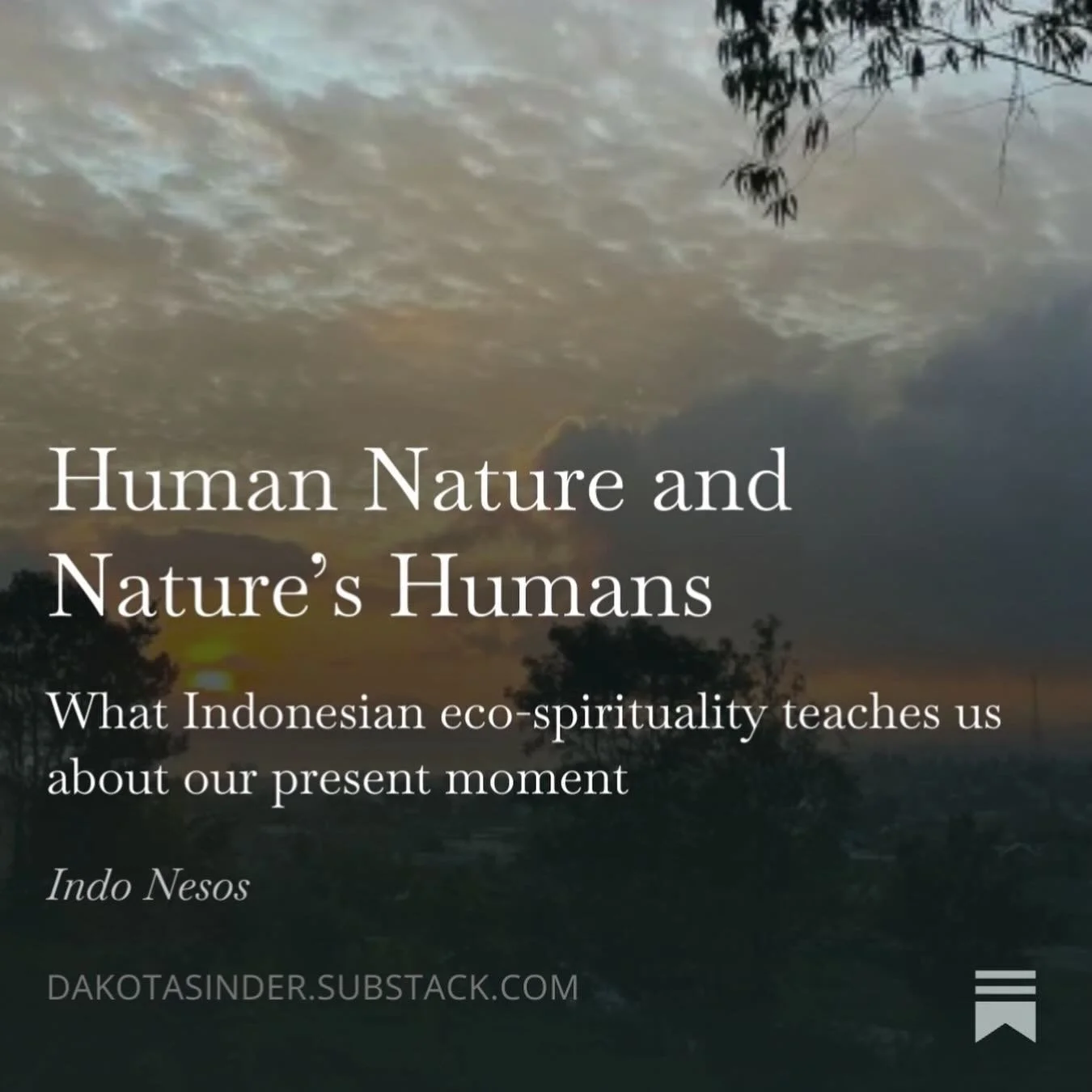 &ldquo;Continue to contaminate your own bed, and you will one night suffocate in your own waste.&rdquo; - Duwamish chief Seattle (1855)

Full essay linked in the bio 🛜

8-minute estimated reading time 🙏

Photo: Danau Diatas (2024)