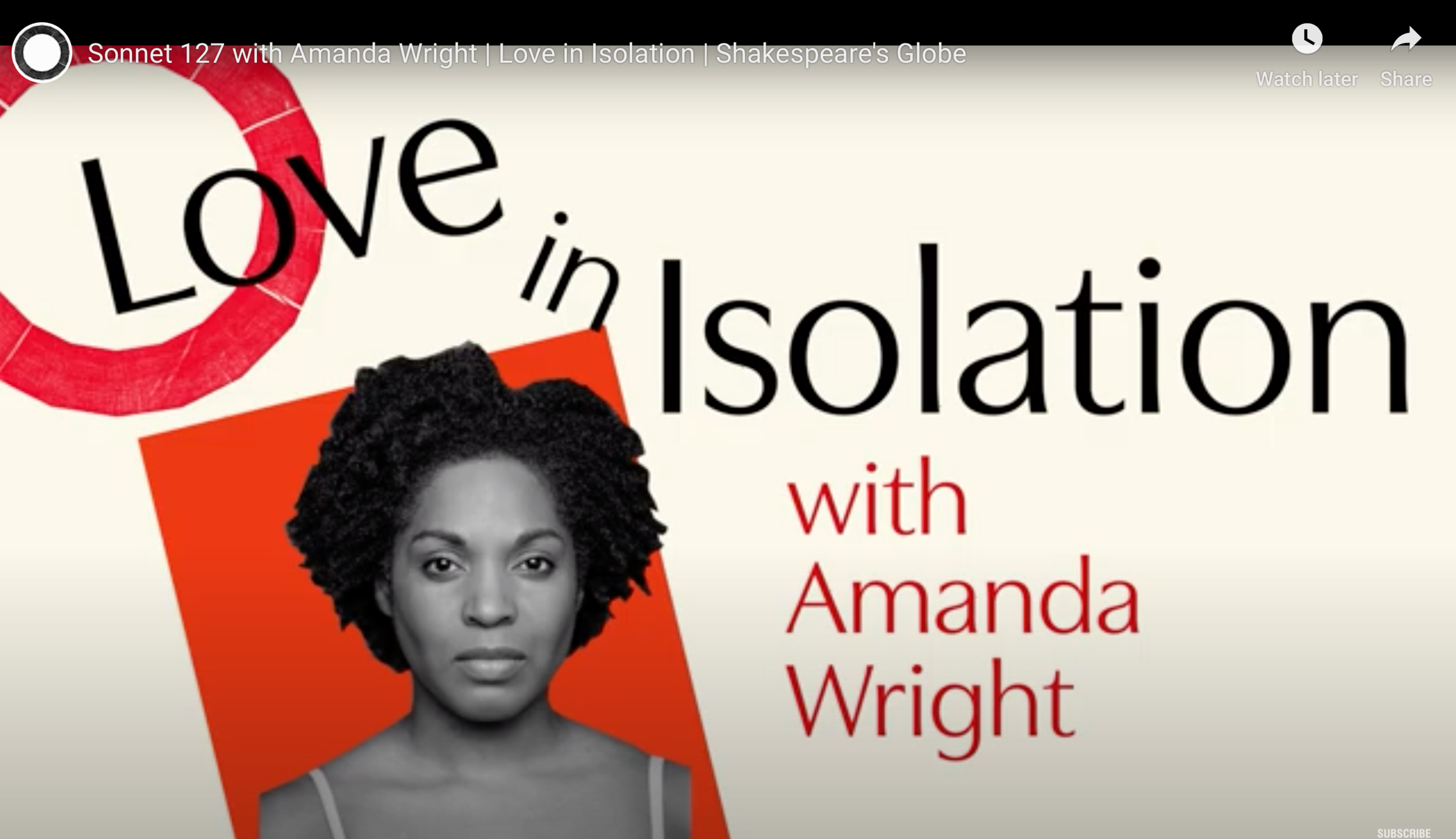 Shakespeare's Globe 'Love in Isolation'