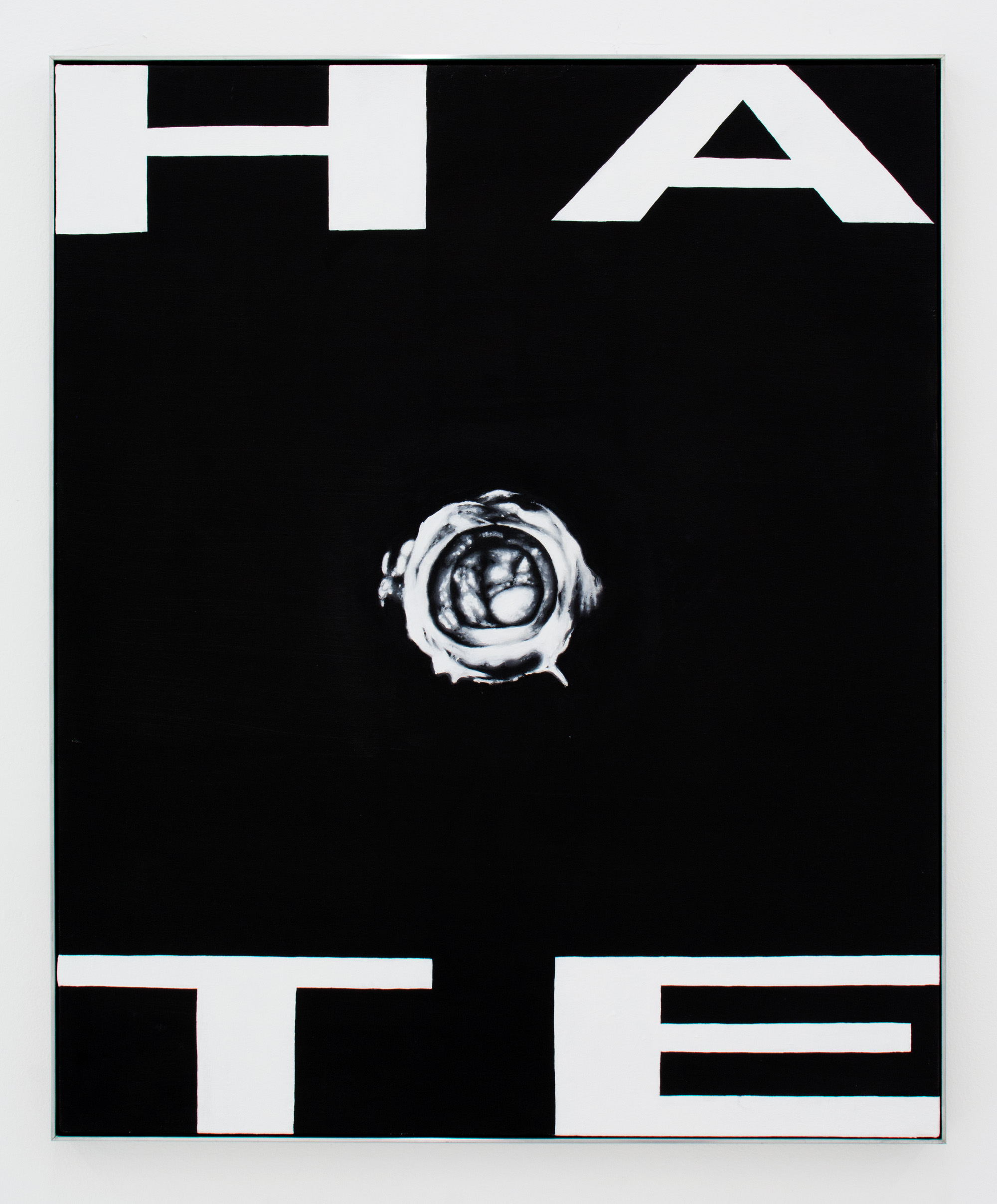 Hate (Trinity 1), 2016, Oil on canvas in aluminum frame