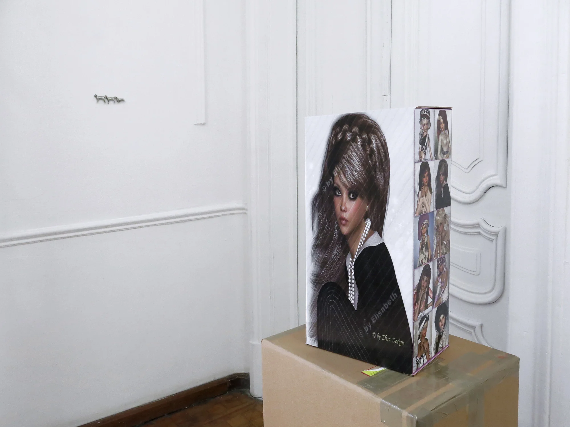 FLANNERY SILVA Poser Tube Doll B , 2018, Offset print on corrugated cardboard (edition of 2)
