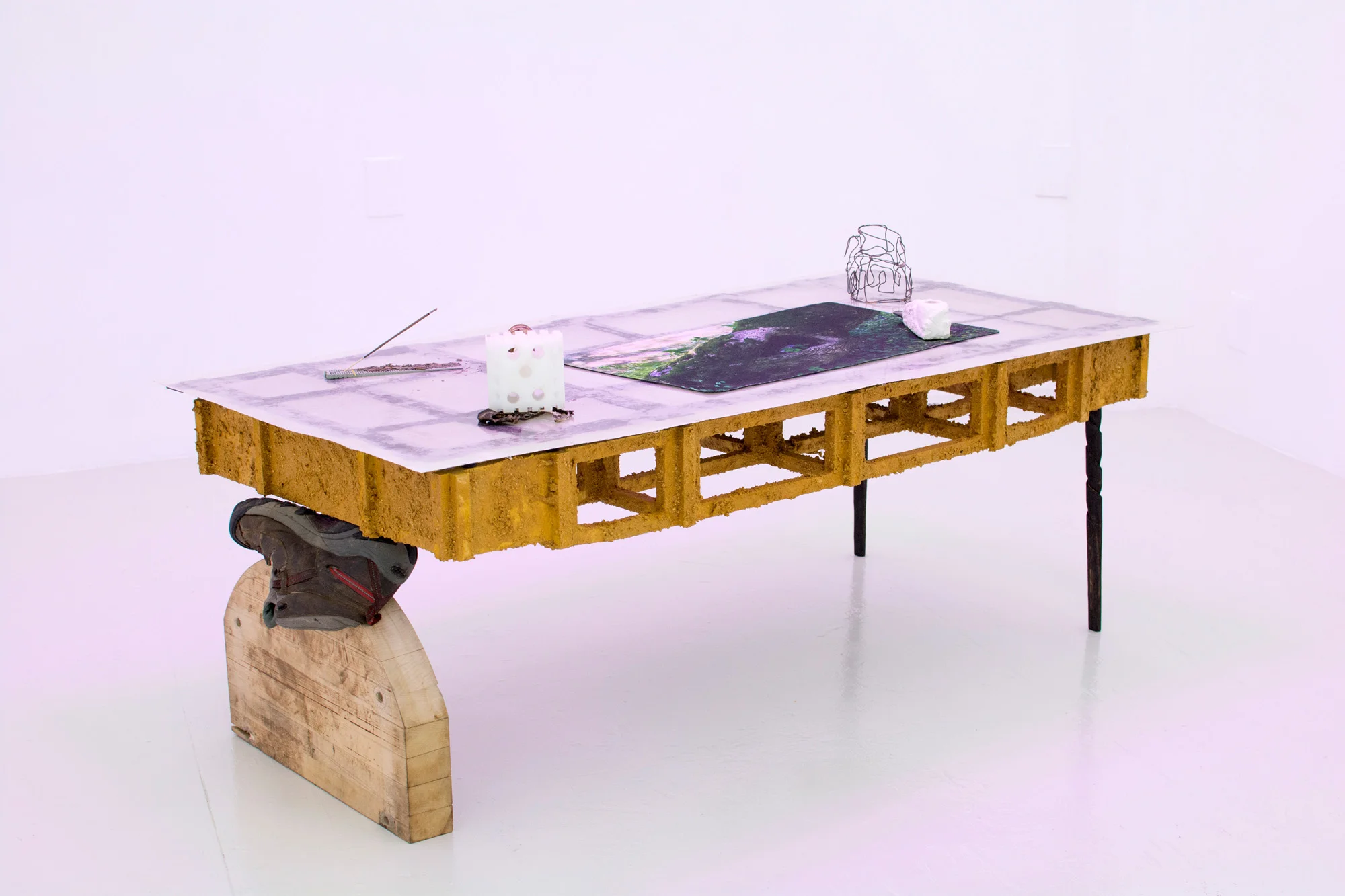 Again, John considered two days , 2016, MDF, poplar, oak, PVA, acrylic, fiberglass, epoxy, UHMW, aquaresin, banana, steel, silver, hardware