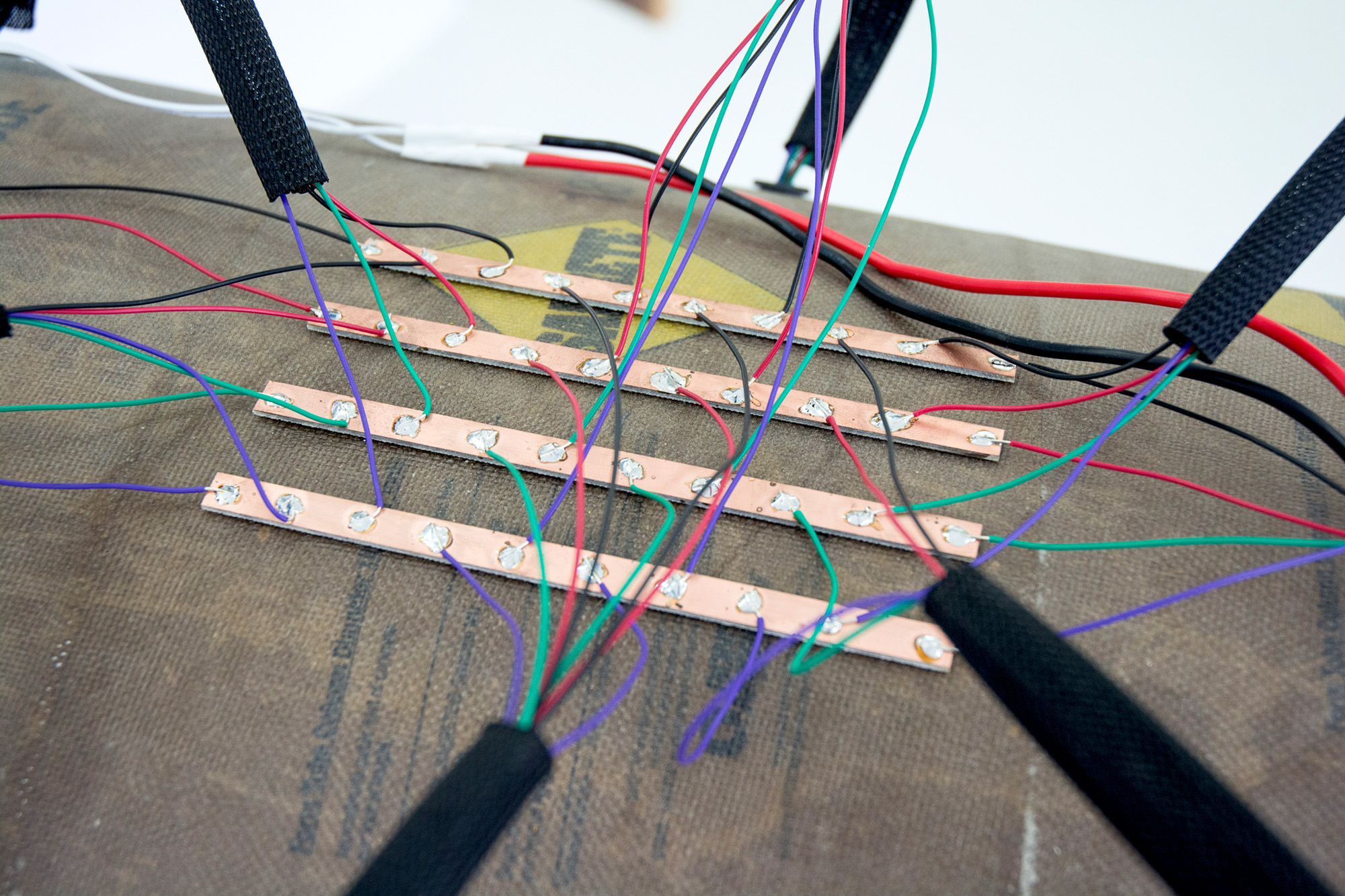 Eveninging , (in collaboration w/ Colin Van Winkle), 2016, Fiberglass, epoxy, enamel, custom electronics, hardware (detail)