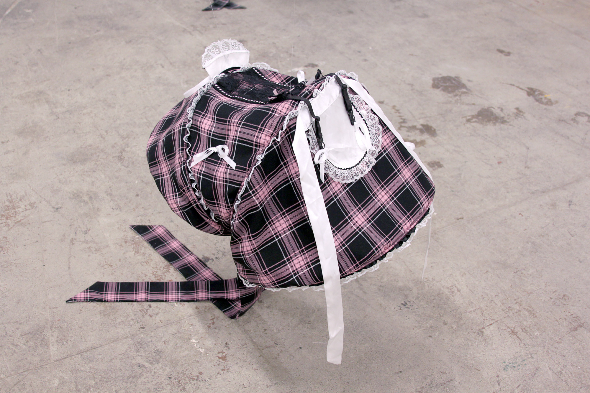 FLANNERY SILVA Gripper Bon (Maid) , 2016, JJ Cole Broadway Stroller Canopy, Playboy Maid costume, fabric, accessories