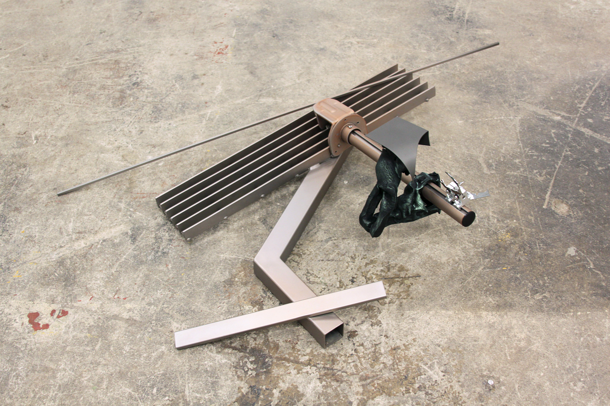 NATE BOYCE Polyscythe , 2016, Powder coated steel, stainless steel, Epoxy, anodized aluminum, acrylic