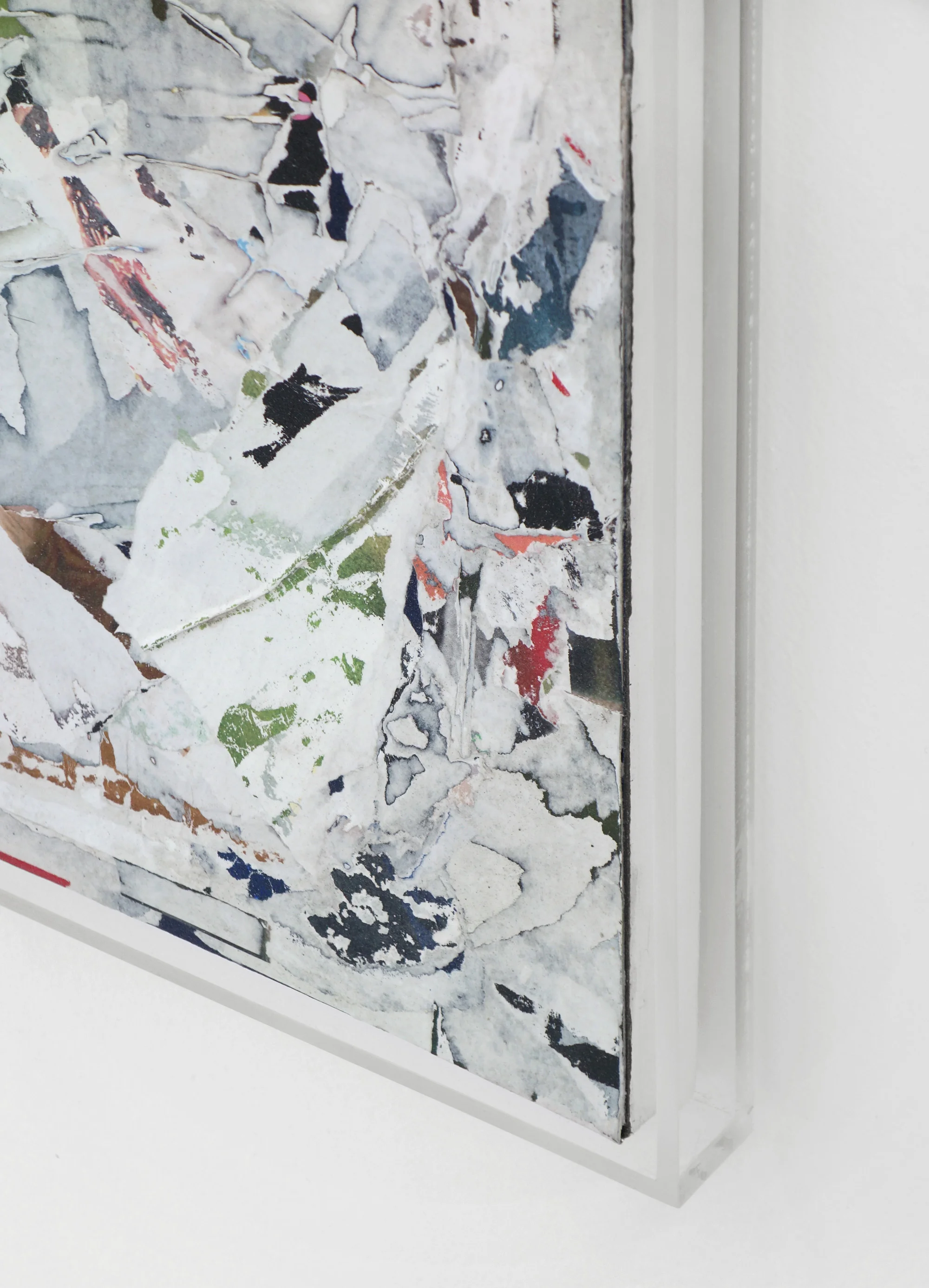 ANDREW LAUMANN Untitled (Blind Mind) , 2016, Acrylic paint, methylcellulose, paper, on panel in acrylic frame
