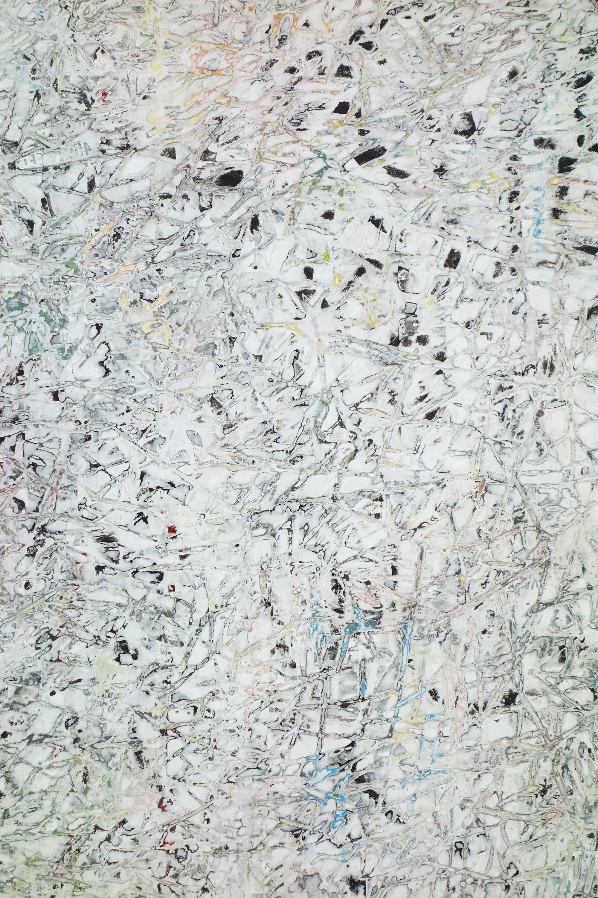 ANDREW LAUMANN Untitled (Ambient Works II), 2015, Acrylic paint, methylcellulose, paper, on panel in acrylic frame