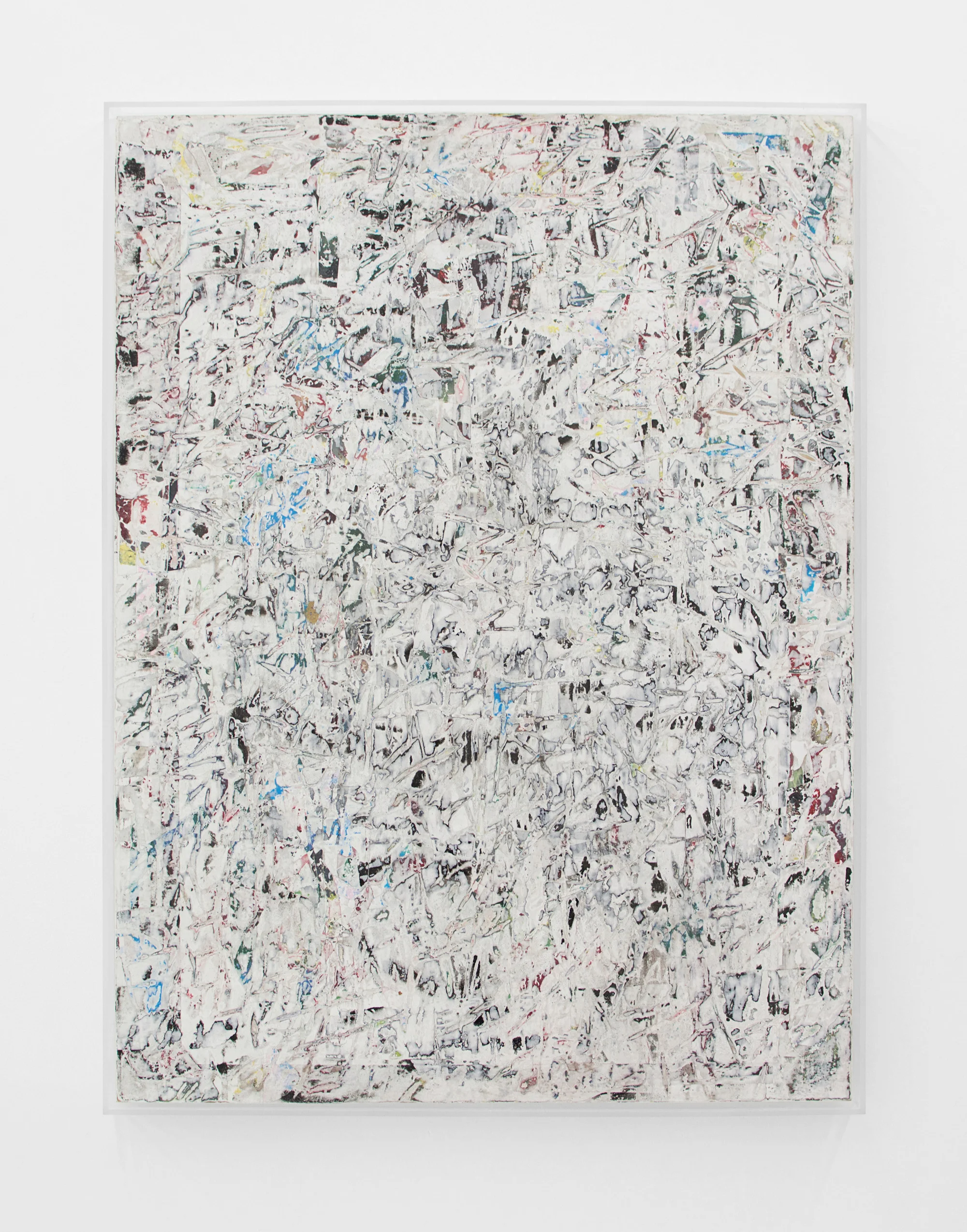 ANDREW LAUMANN Untitled (Ambient Works), 2015, Acrylic paint, methylcellulose, paper, on panel in acrylic frame