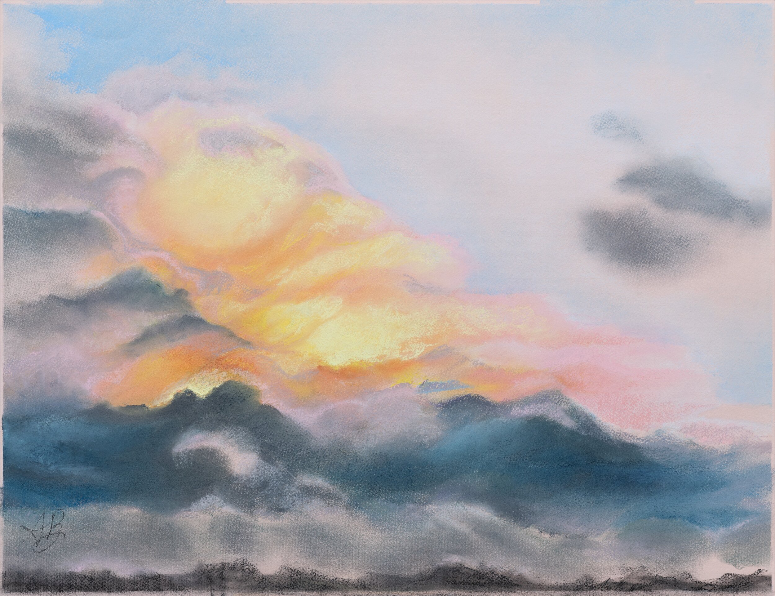 Morning Sky/pastel on paper
