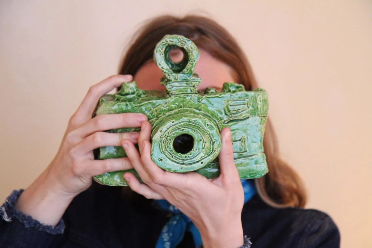 Alan Constable camera held by Ella Fleck. Photo by Gabriella Sonabend.