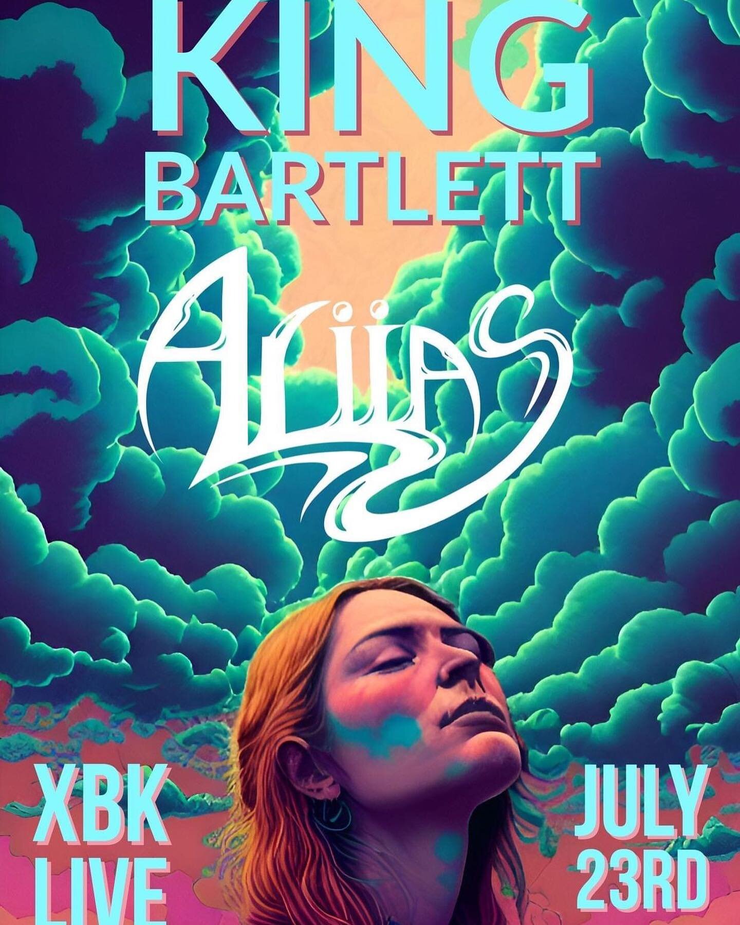 Details via link in bio: Our next Des Moines show is at @xbklive with @kingbartlettmusic! This will be our first show at xBk and with King Bartlett, and we can&rsquo;t wait for the opportunity to play there. Come hang out! Poster by @kingbartlettdan 