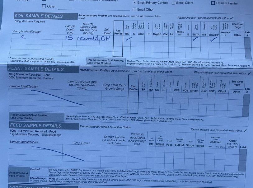 Soil profile form