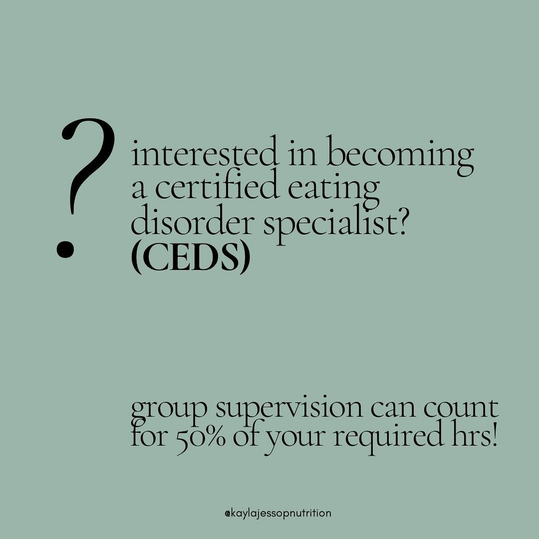Looking for supervision? We got you! Our lead RD, Lindsey has spots to fill in her group supervision that will meet for the next 5 months! To join, please email Lindsey directly ✌🏻#rdsupervision #edrd #eatingdisorderrecovery #nutritionistapproved