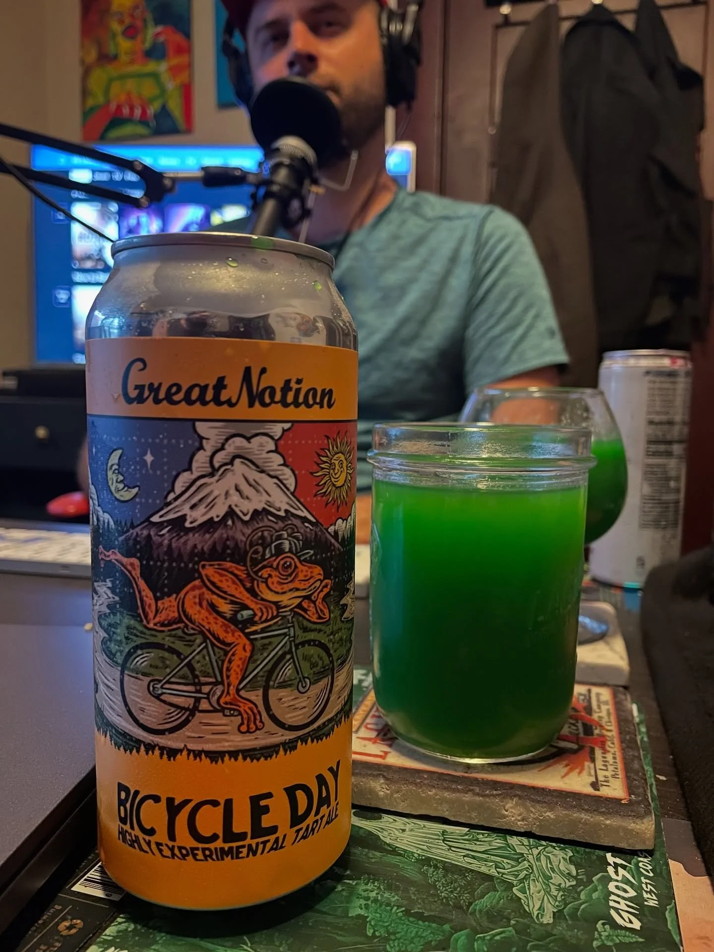 What in the green juice is this??? It&rsquo;s Bicycle Day from @greatnotion. We reviewed it along with Resin Resolution on our latest episode. Available on all platforms now!
.
.
.
.
.
.

#beer #beers #beerstagram #drinks #drink #drinkbeer #beerme #p